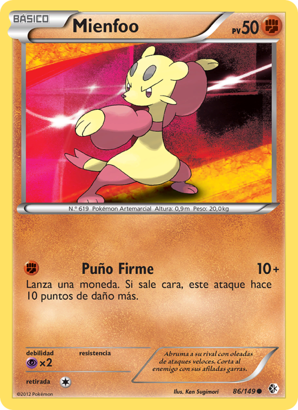 Mienfoo 86 — Boundaries Crossed (Spanish Pokémon TCG card)