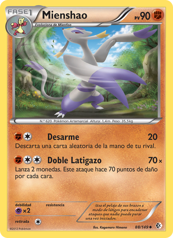 Mienshao 88 — Boundaries Crossed (Spanish Pokémon TCG card)