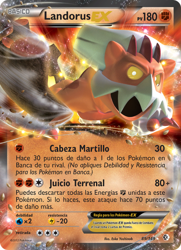 Landorus-EX 89 — Boundaries Crossed (Spanish Pokémon TCG card)