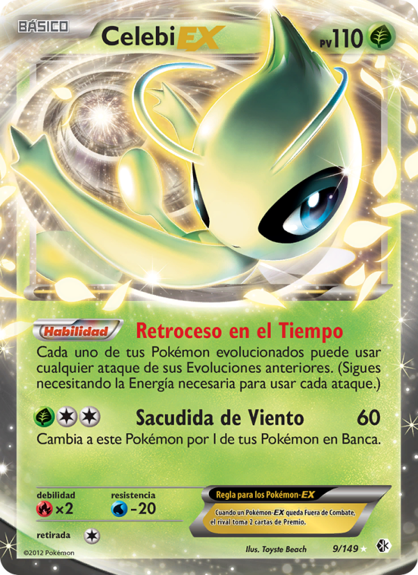Celebi-EX 9 — Boundaries Crossed (Spanish Pokémon TCG card)