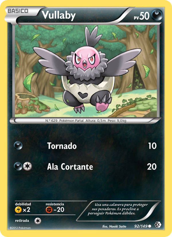 Vullaby 92 — Boundaries Crossed (Spanish Pokémon TCG card)