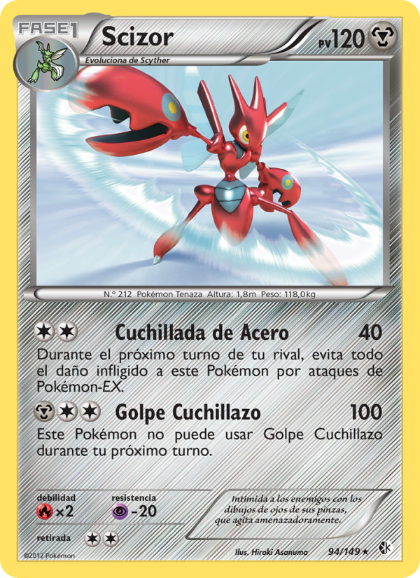 Scizor 94 — Boundaries Crossed (Spanish Pokémon TCG card)