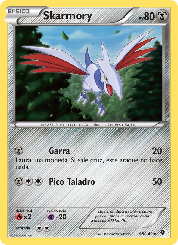 Skarmory 95 — Boundaries Crossed (Spanish Pokémon TCG card)