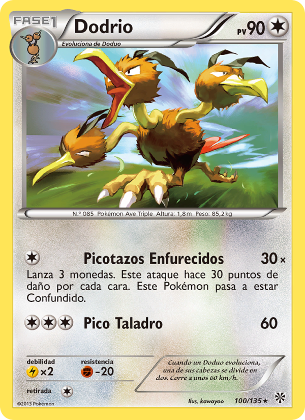 Dodrio 100 — Plasma Storm (Spanish Pokémon TCG card)