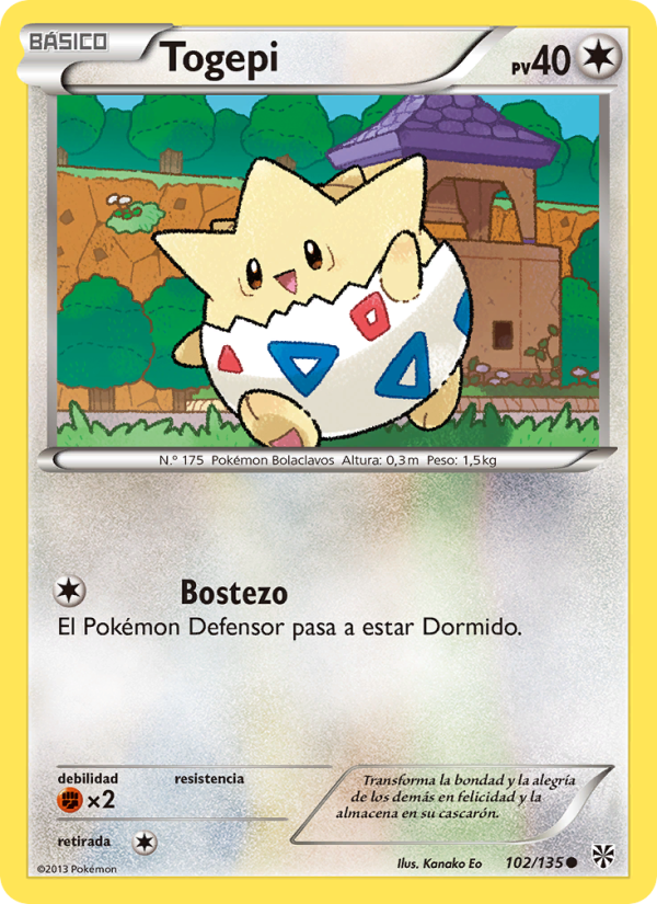 Togepi 102 — Plasma Storm (Spanish Pokémon TCG card)