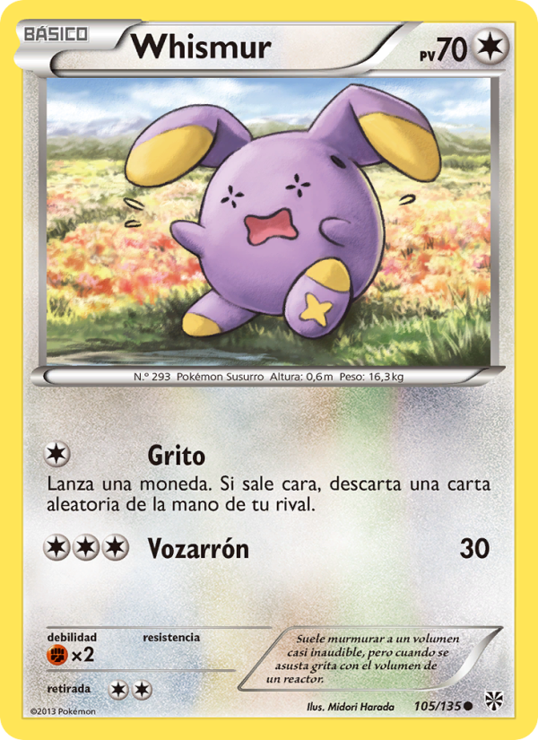 Whismur 105 — Plasma Storm (Spanish Pokémon TCG card)