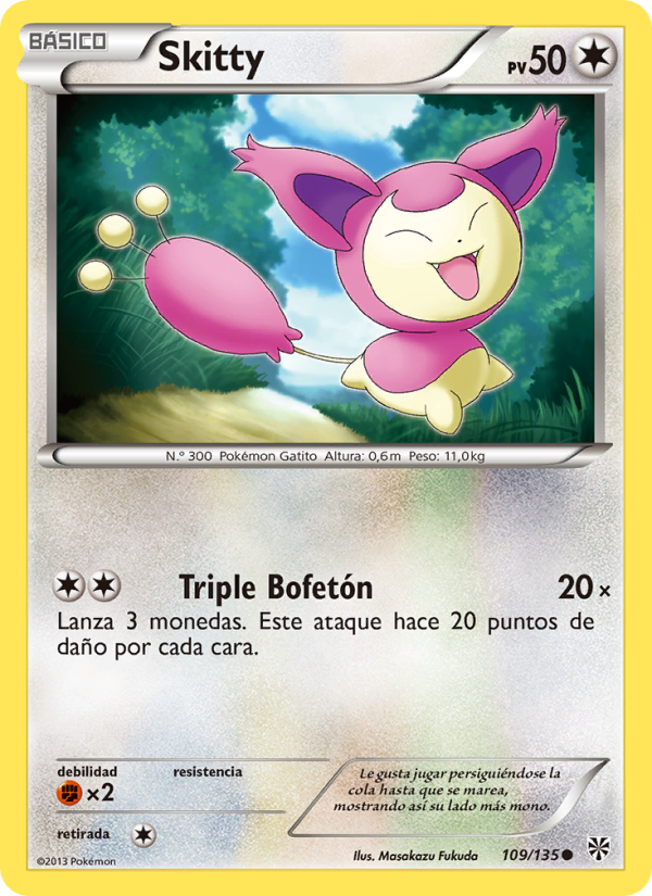 Skitty 109 — Plasma Storm (Spanish Pokémon TCG card)