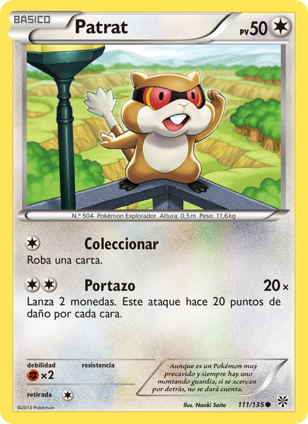 Patrat 111 — Plasma Storm (Spanish Pokémon TCG card)