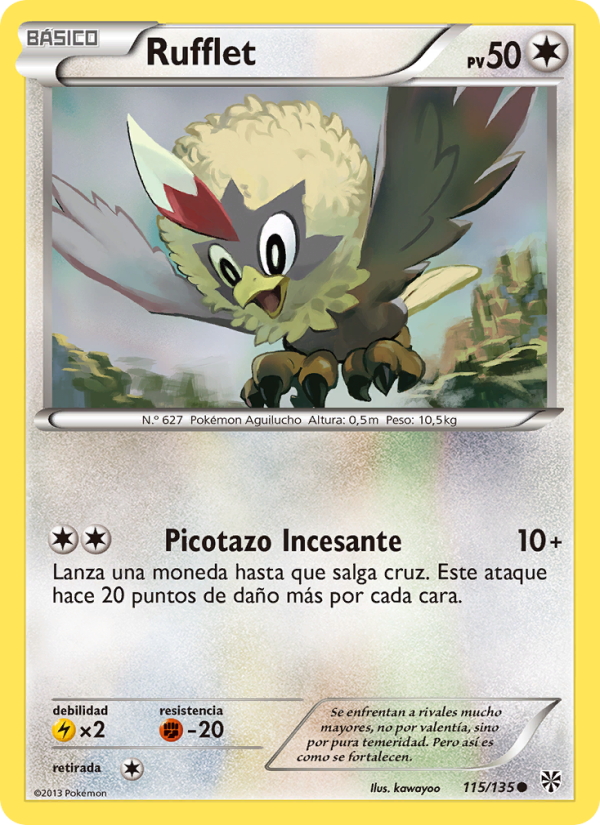 Rufflet 115 — Plasma Storm (Spanish Pokémon TCG card)