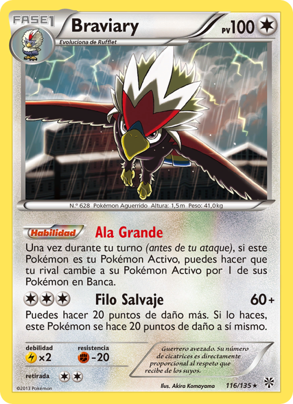 Braviary 116 — Plasma Storm (Spanish Pokémon TCG card)