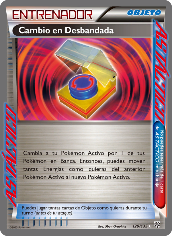 Cambio en Desbandada 129 — Plasma Storm (Spanish Pokémon TCG card)