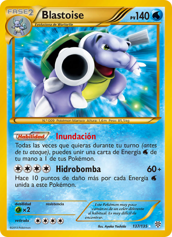 Blastoise 137 — Plasma Storm (Spanish Pokémon TCG card)
