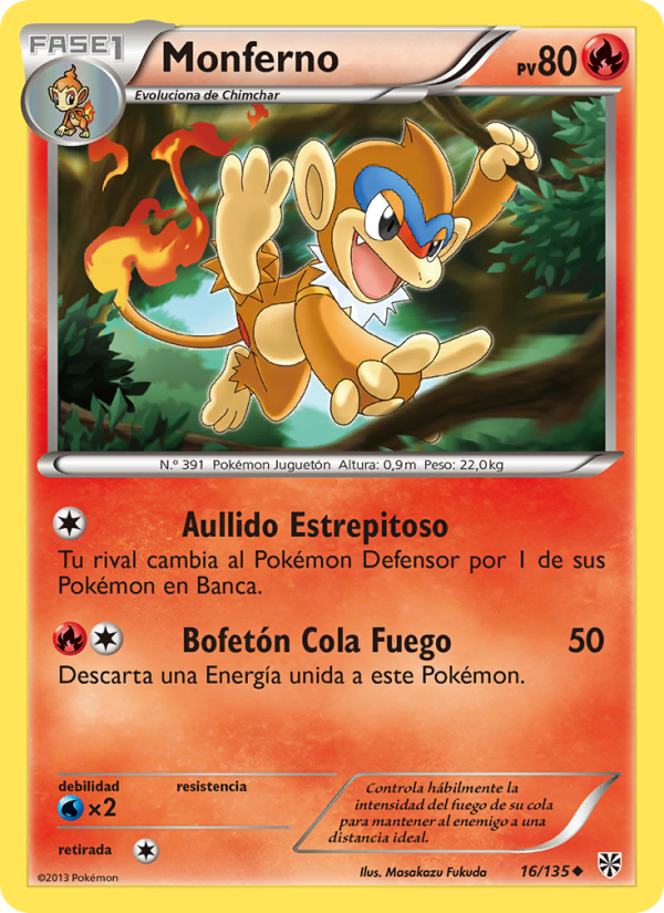 Monferno 16 — Plasma Storm (Spanish Pokémon TCG card)