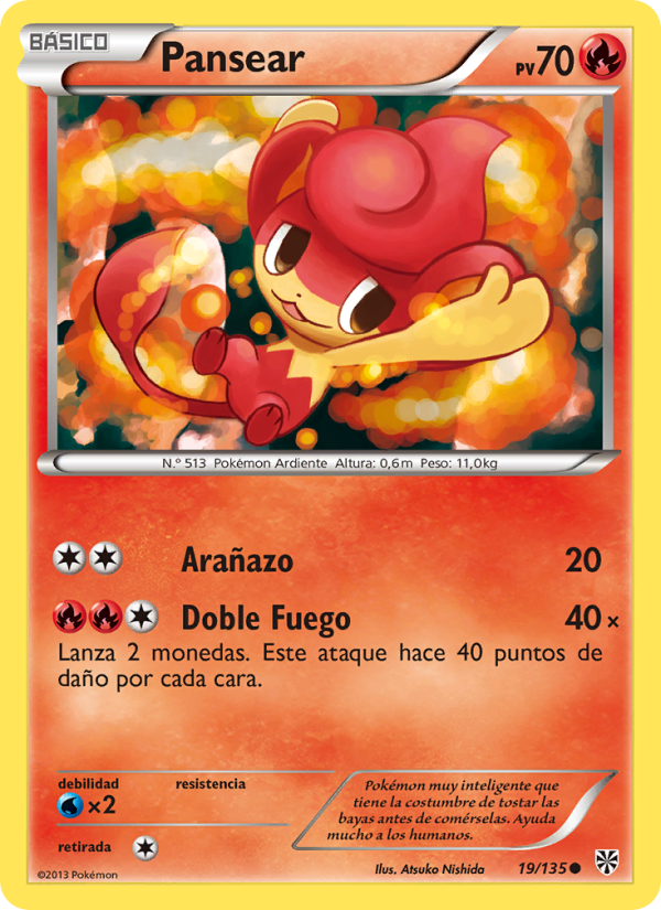 Pansear 19 — Plasma Storm (Spanish Pokémon TCG card)