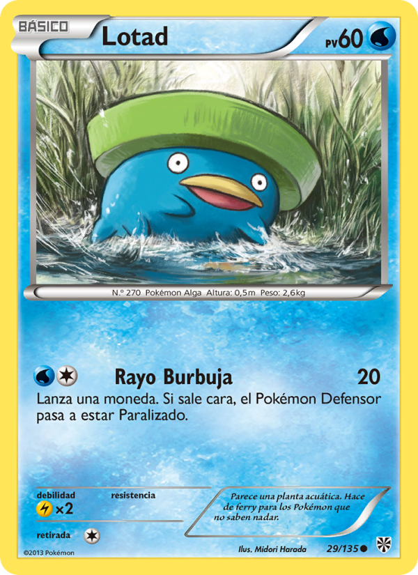 Lotad 29 — Plasma Storm (Spanish Pokémon TCG card)