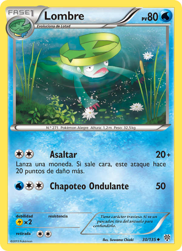 Lombre 30 — Plasma Storm (Spanish Pokémon TCG card)