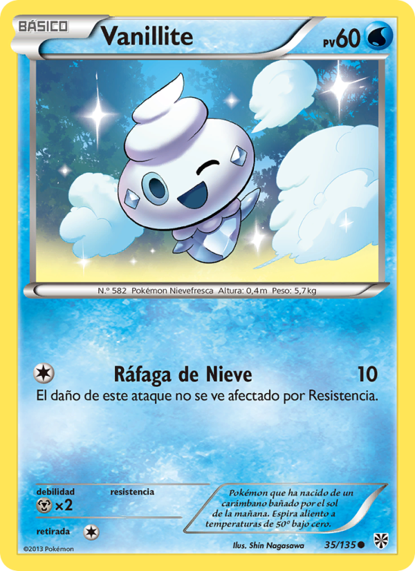 Vanillite 35 — Plasma Storm (Spanish Pokémon TCG card)