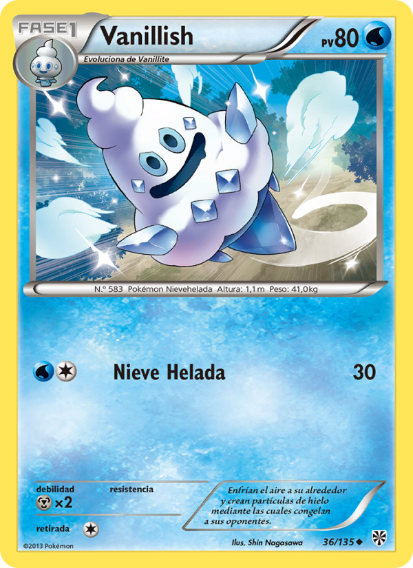 Vanillish 36 — Plasma Storm (Spanish Pokémon TCG card)