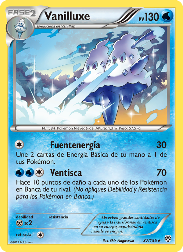 Vanilluxe 37 — Plasma Storm (Spanish Pokémon TCG card)