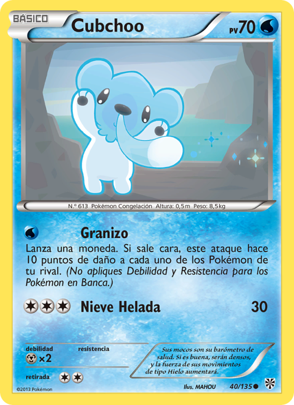 Cubchoo 40 — Plasma Storm (Spanish Pokémon TCG card)