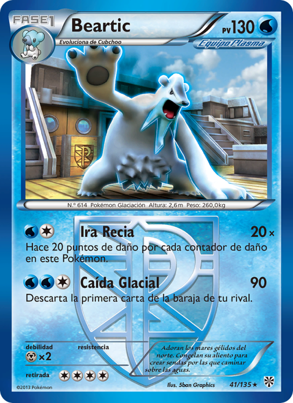 Beartic 41 — Plasma Storm (Spanish Pokémon TCG card)