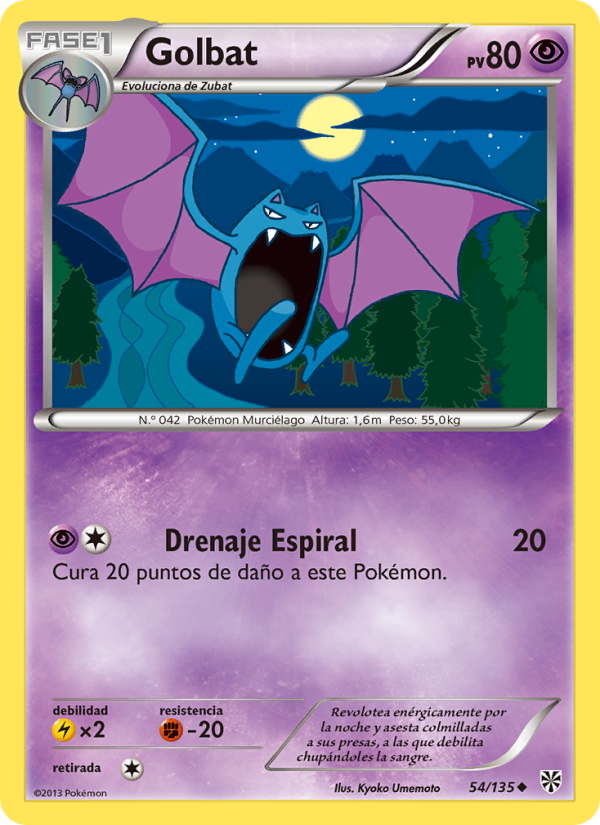 Golbat 54 — Plasma Storm (Spanish Pokémon TCG card)