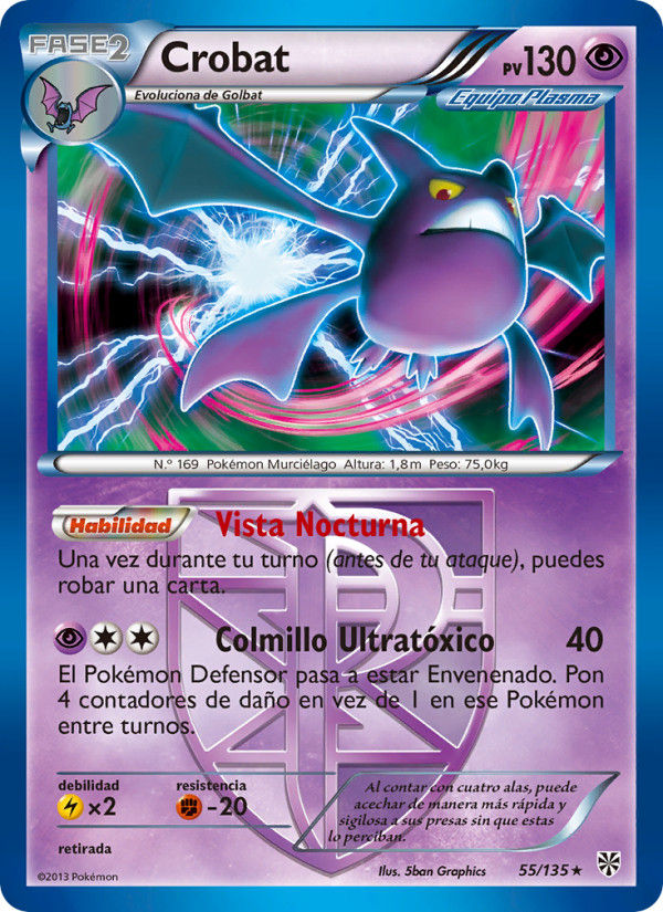 Crobat 55 — Plasma Storm (Spanish Pokémon TCG card)