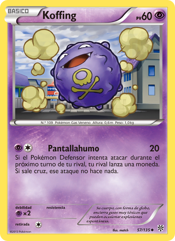 Koffing 57 — Plasma Storm (Spanish Pokémon TCG card)