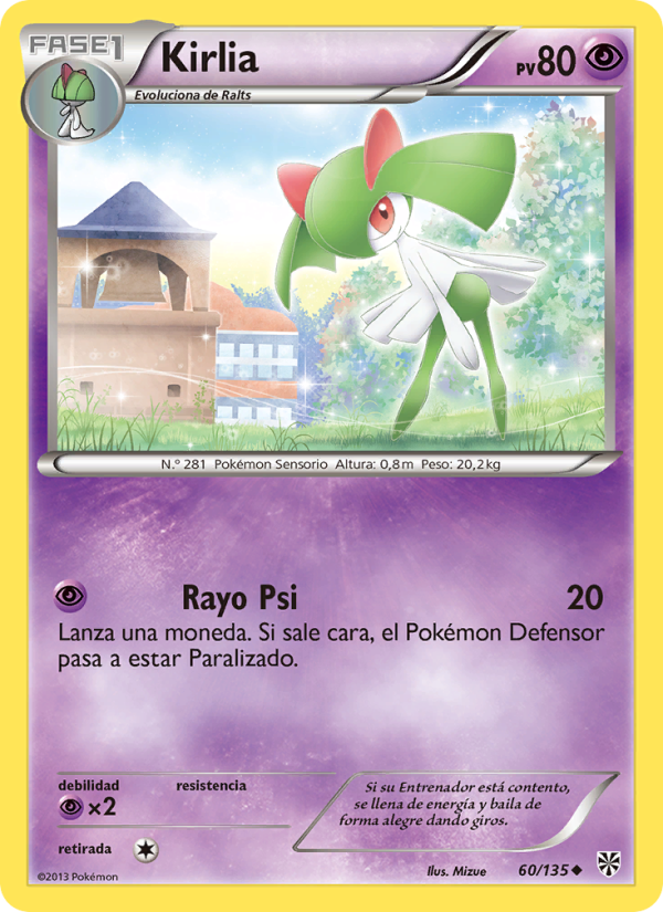 Kirlia 60 — Plasma Storm (Spanish Pokémon TCG card)