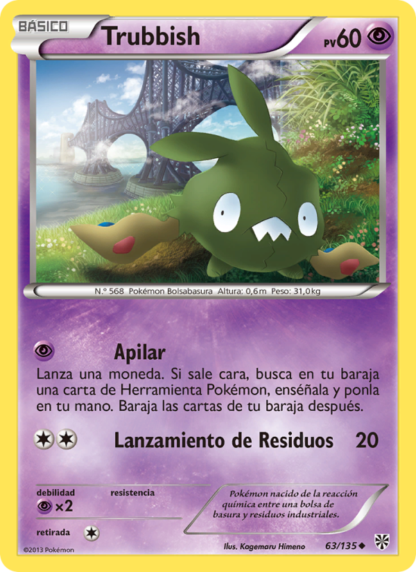 Trubbish 63 — Plasma Storm (Spanish Pokémon TCG card)