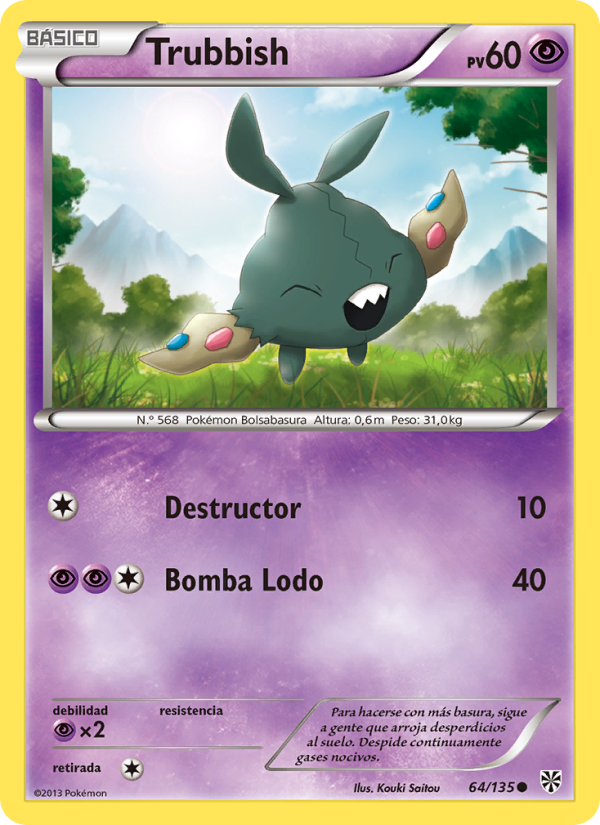 Trubbish 64 — Plasma Storm (Spanish Pokémon TCG card)