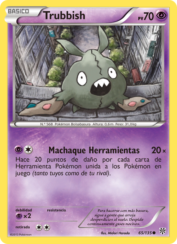 Trubbish 65 — Plasma Storm (Spanish Pokémon TCG card)