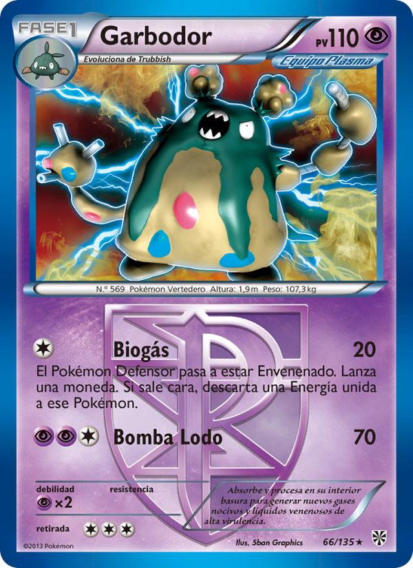 Garbodor 66 — Plasma Storm (Spanish Pokémon TCG card)