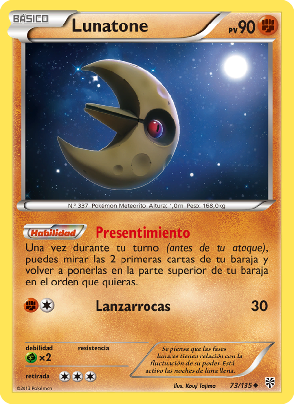 Lunatone 73 — Plasma Storm (Spanish Pokémon TCG card)