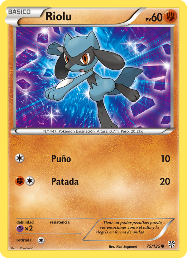 Riolu 75 — Plasma Storm (Spanish Pokémon TCG card)