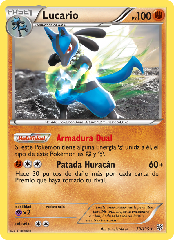 Lucario 78 — Plasma Storm (Spanish Pokémon TCG card)