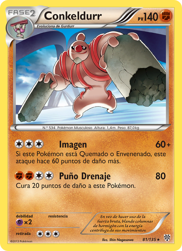Conkeldurr 81 — Plasma Storm (Spanish Pokémon TCG card)