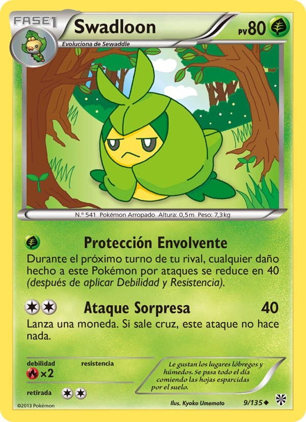 Swadloon 9 — Plasma Storm (Spanish Pokémon TCG card)