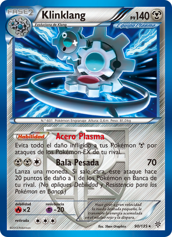 Klinklang 90 — Plasma Storm (Spanish Pokémon TCG card)