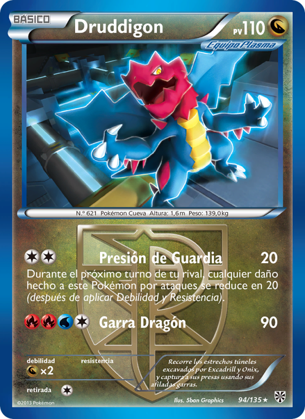 Druddigon 94 — Plasma Storm (Spanish Pokémon TCG card)