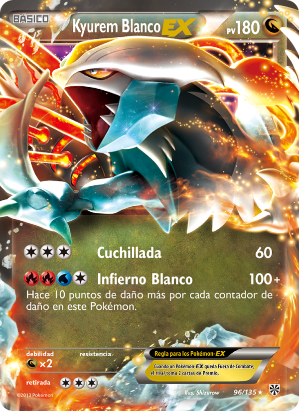 Kyurem Blanco-EX 96 — Plasma Storm (Spanish Pokémon TCG card)