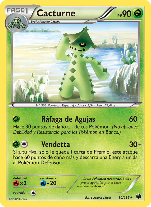 Cacturne 10 — Plasma Freeze (Spanish Pokémon TCG card)