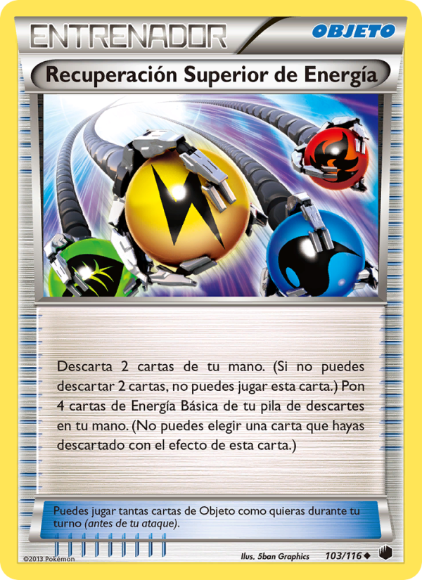 Recuperación de Energía Superior 103 — Plasma Freeze (Spanish Pokémon TCG card)