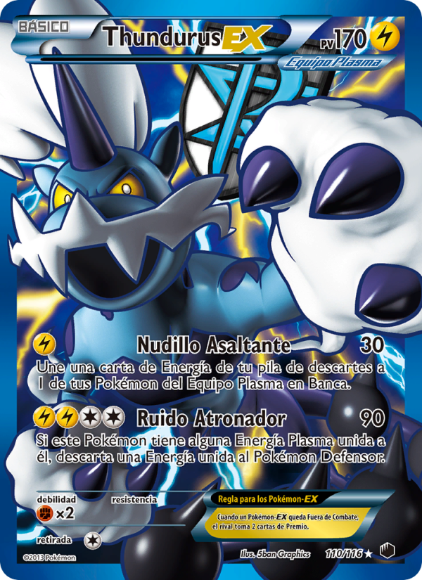 Thundurus-EX 110 — Plasma Freeze (Spanish Pokémon TCG card)