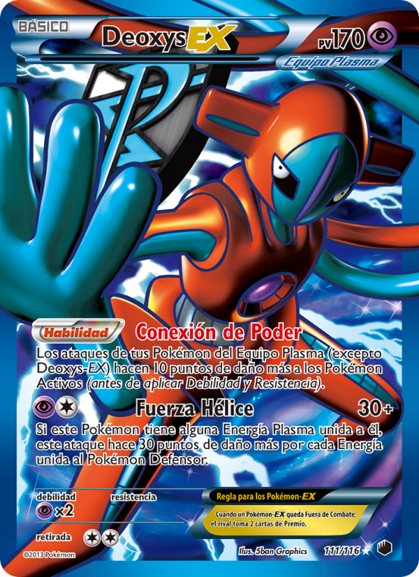 Deoxys-EX 111 — Plasma Freeze (Spanish Pokémon TCG card)