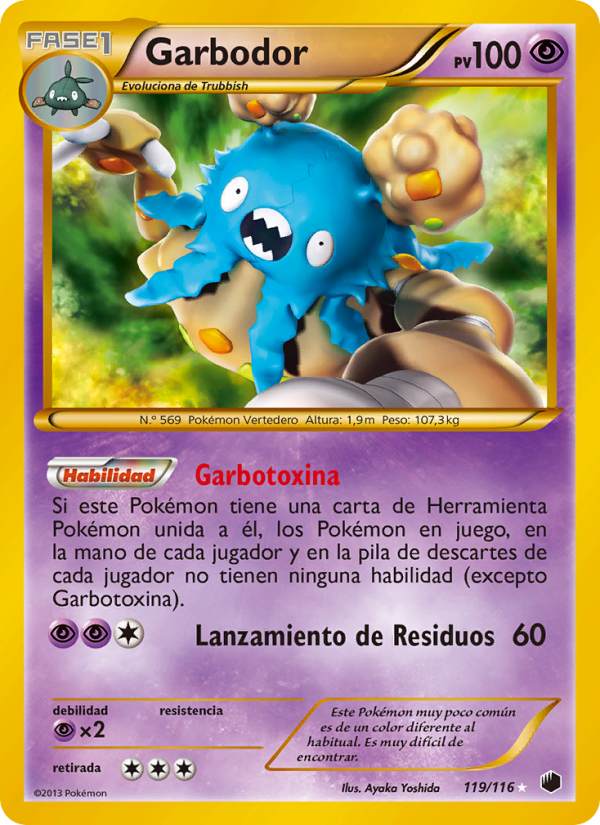 Garbodor 119 — Plasma Freeze (Spanish Pokémon TCG card)