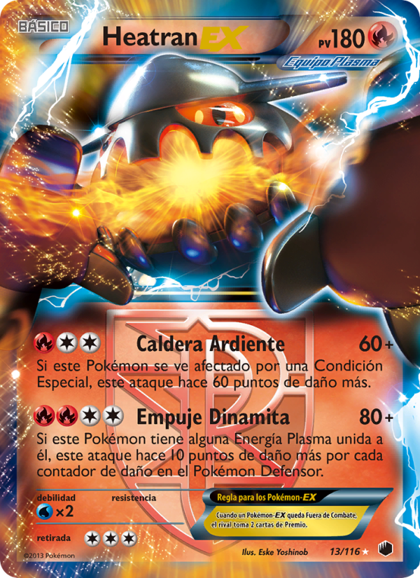Heatran-EX 13 — Plasma Freeze (Spanish Pokémon TCG card)