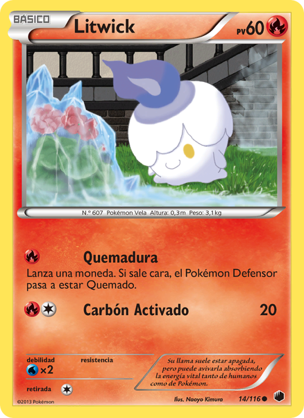 Litwick 14 — Plasma Freeze (Spanish Pokémon TCG card)