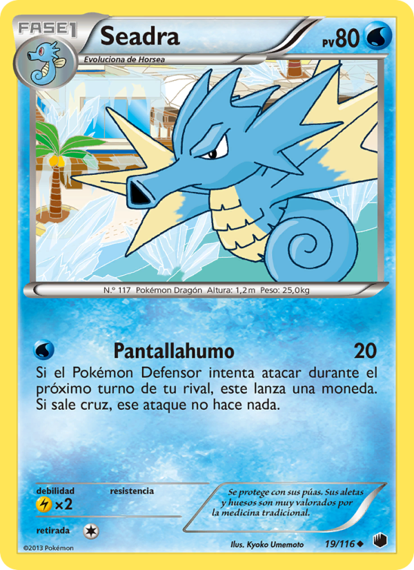 Seadra 19 — Plasma Freeze (Spanish Pokémon TCG card)