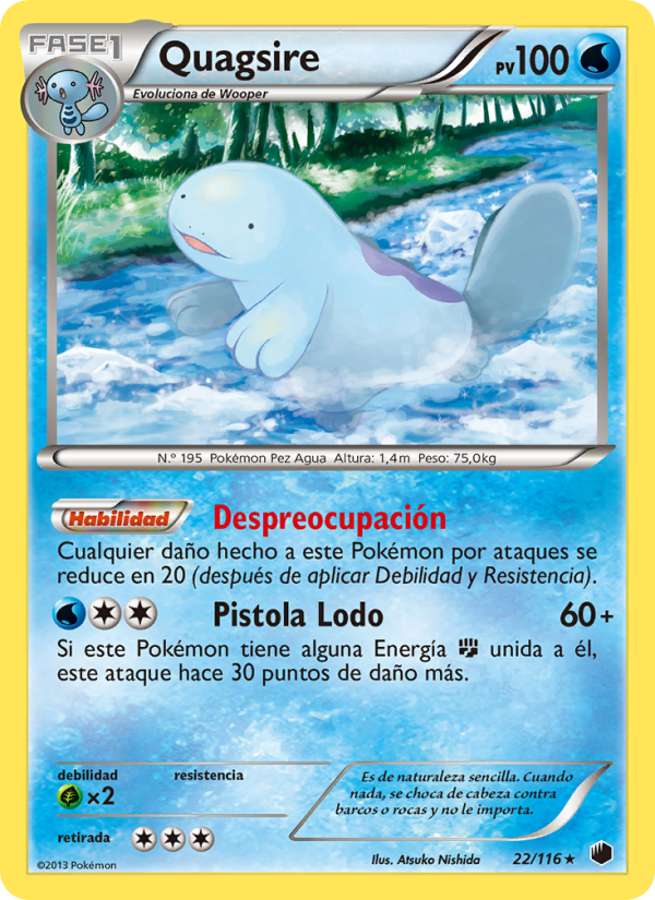 Quagsire 22 — Plasma Freeze (Spanish Pokémon TCG card)